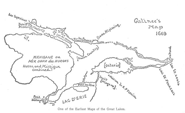 One of the earliest maps of the Great Lakes.