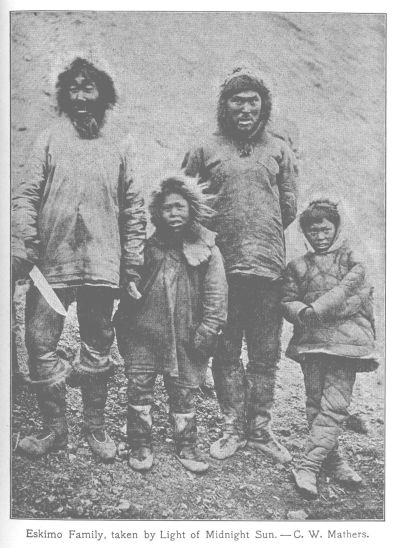 Eskimo Family, taken by Light of Midnight Sun.--C. W. Mathers.