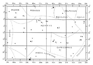 Chart No. 6.—From Right Ascension 20 Hours to 24 Hours (0 II.); Declination 10° North to 30° South.