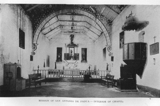 Mission of San Antonio de Padua--Interior of Chapel.