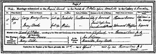 MRS. BORROW'S COPY OF HER MARRIAGE CERTIFICATE.