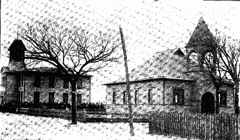 Illustration: CHURCH AND SCHOOL, BEAUFORT, N. C.