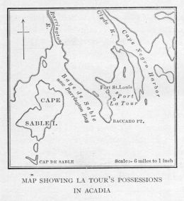 MAP SHOWING LA TOUR'S POSSESSIONS IN ACADIA