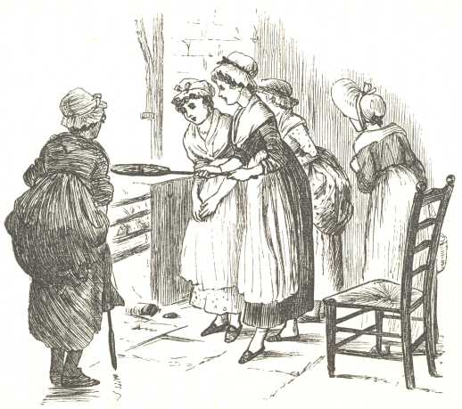 “Love Charms.”  From Irving’s
“Bracebridge Hall,” 1876.  Drawn by Randolph
Caldecott; engraved by J. D. Cooper