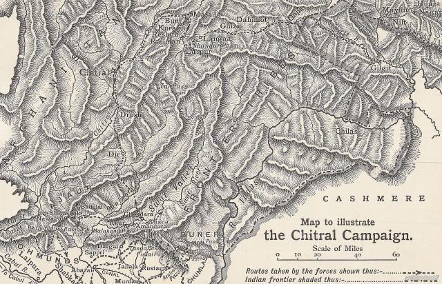 Illustration: Map illustrating the Chitral Campaign.