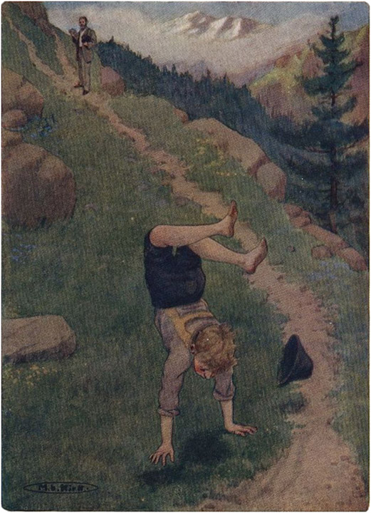 PETER SHOT OFF AND RUSHED DOWN THE MOUNTAIN-SIDE