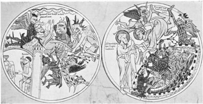 A scene from the Anglo-Saxon life of St. Guthlac by Felix of Crowland,
depicting the attack of the demons