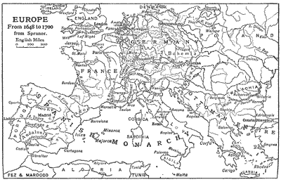 EUROPE From 1648 to 1700 from Spruner.
