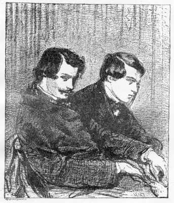 EDMOND AND JULES DE GONCOURT.

From a lithograph by Gavarni, 1853.