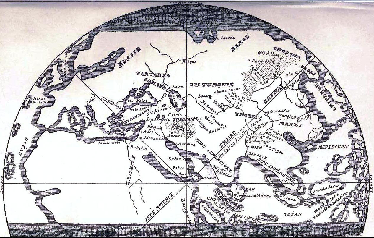 Map of the World according to Marco Polo's ideas
