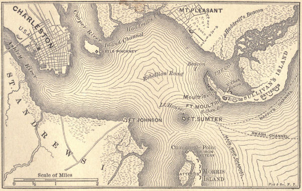 MAP OF CHARLESTON HARBOR.