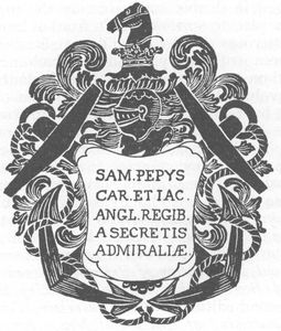 Book-stamp of Samuel Pepys.