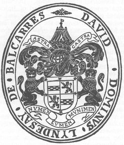 The large Book-stamp of the first Lord Balcarres.