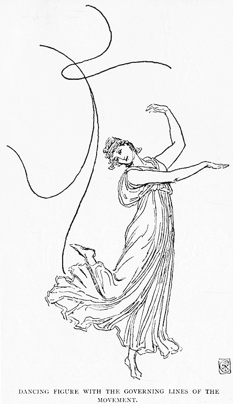 Dancing Figure with the Governing Lines
of the Movement.