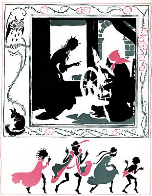 Frontispiece: Cinderella about to touch the spindle