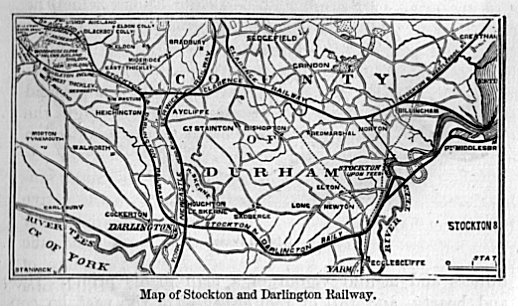 Map of Stockton and Darlington Railway