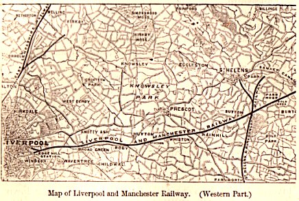 Map of Liverpool and Manchester Railway.  (Western Part.)