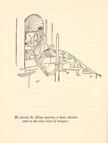 [Illustration: He found the King nursing a bent whisker and in the
very vilest of tempers, verso]