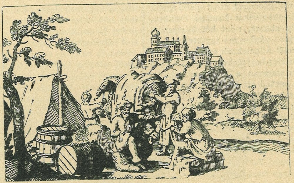 Kopány vára alatt pihenő török kereskedők