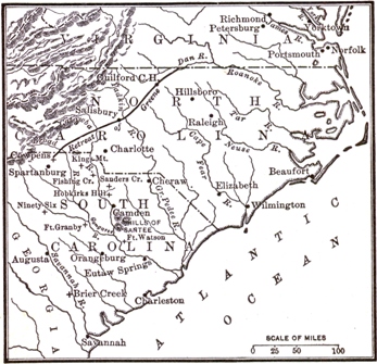 A Map of the Military Operations in the Carolinas