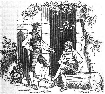 He stopped at the door of George the
blacksmith.