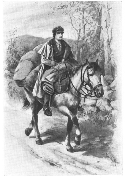 He rode there on horseback. Page 129.