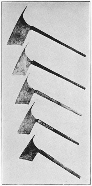 Bontoc battle-axes, with bajuco ferrules