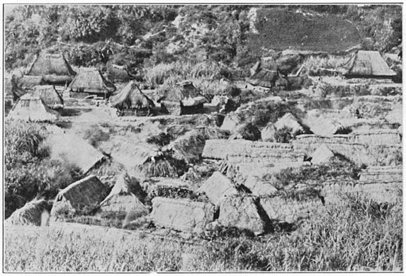 Mayinit pueblo. (Long salt houses in the foreground.)