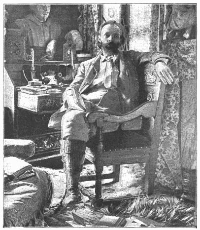 MR. HALL CAINE IN HIS STUDY
(From a photograph by A. M. Pettit)