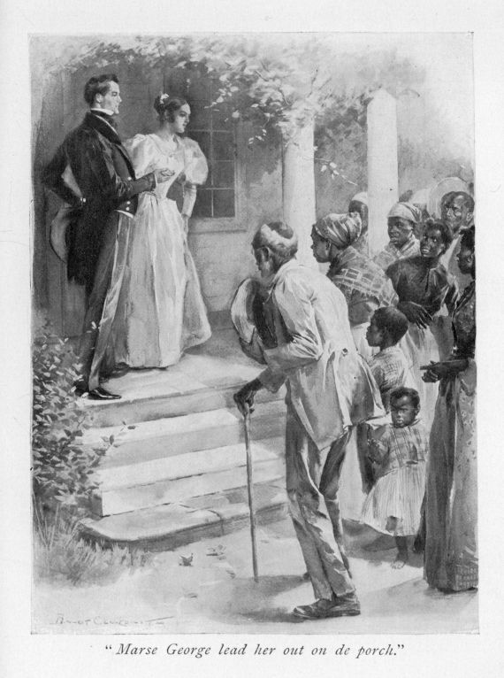 "<I>Marse George lead her out on de porch.</I>"