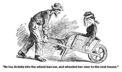 Ardelia in the
wheelbarrow