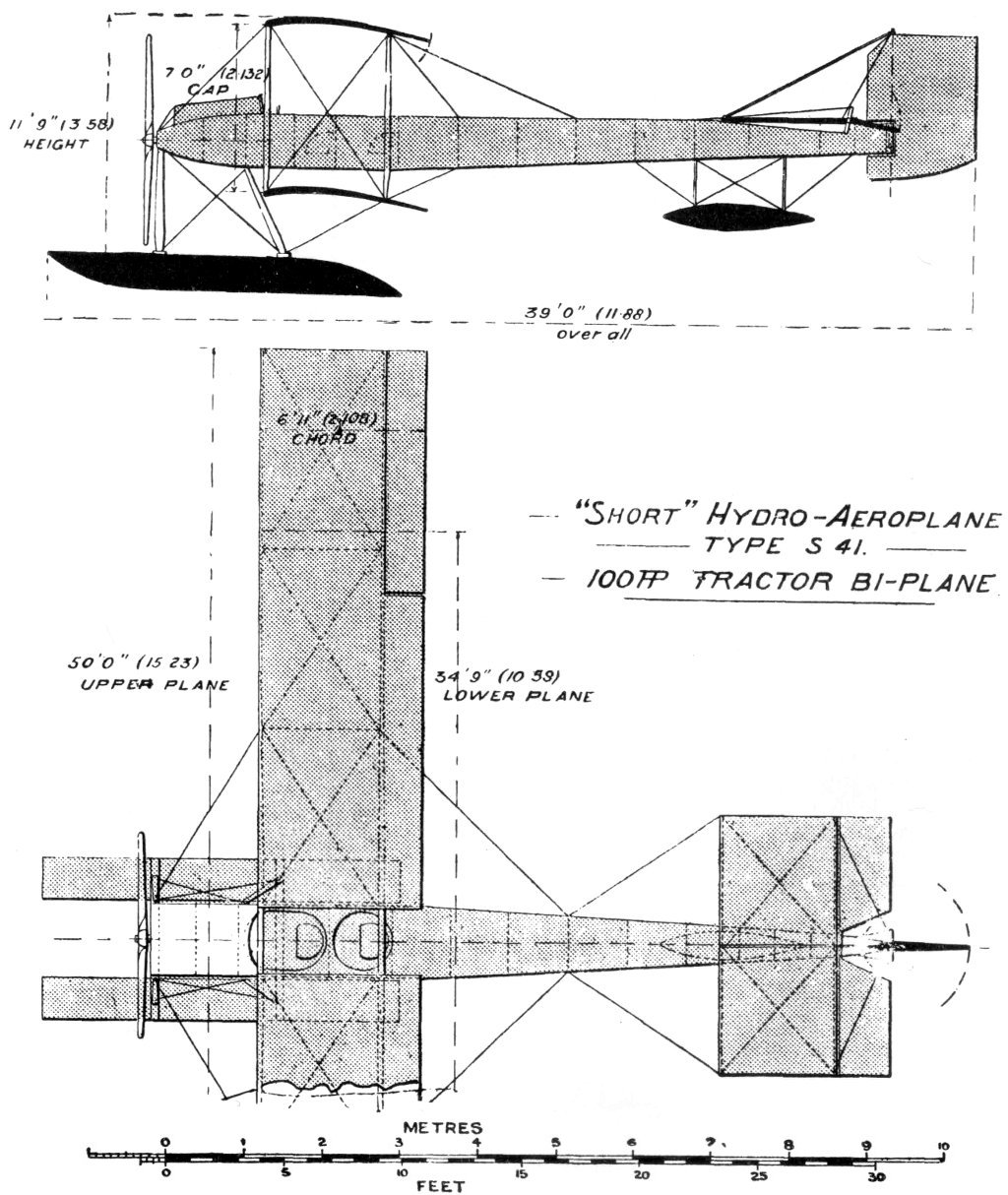 Short. Hydro. "Short" Hydro-Aeroplane type s 41. 100 FP TRACTOR BI-PLANE Uniform Aeroplane Scale