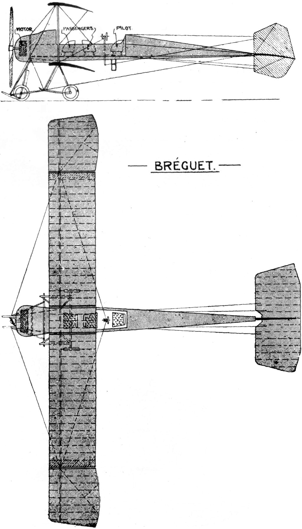BRÉGUET. 1912-13, G3 type 3-seater military. Uniform Aeroplane Scale