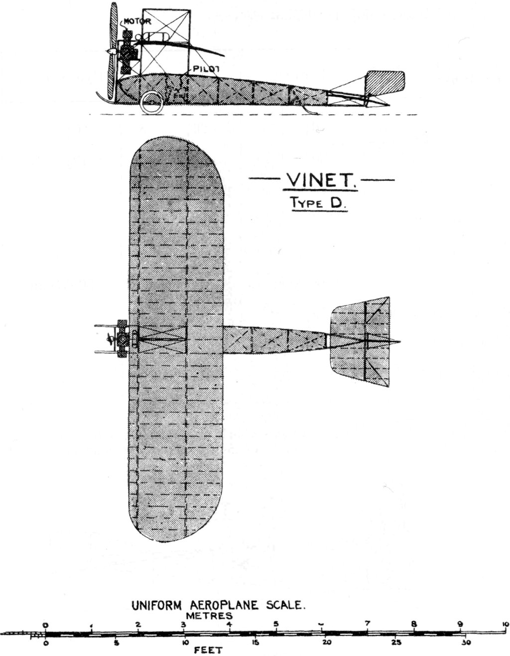 VINET. Type D. Uniform Aeroplane Scale