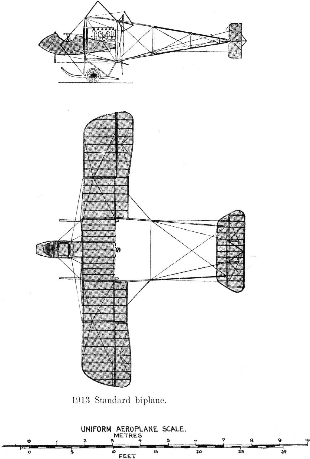 1913 Standard biplane. Uniform Aeroplane Scale