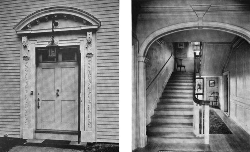 Plate XLIII.—Doorway, Dummer Mansion; Hallway, Dummer Mansion.