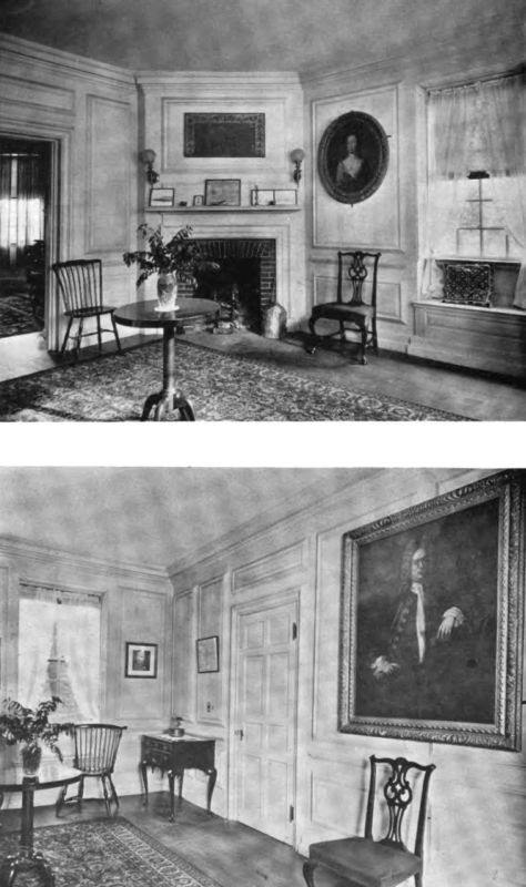 Plate XLV.—Two Views of the Living Room, Dummer Mansion.
