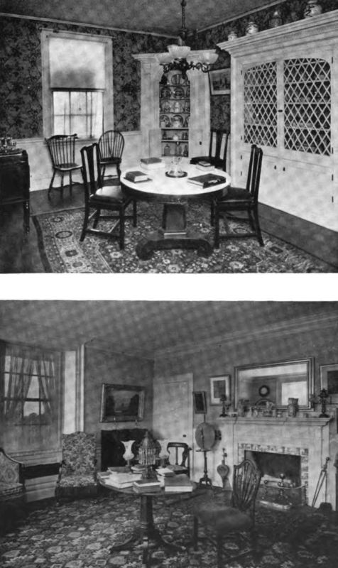 Plate LXXVI.—Living Room, Kittredge House; Parlor, Kittredge House.