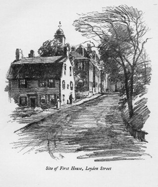 Site of First House, Leyden Street