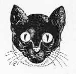 A reduction of the large black Cat's Head, drawn for the Posting Bill
giving notice of the first Cat Show at the Crystal Palace, July 16,
1871.