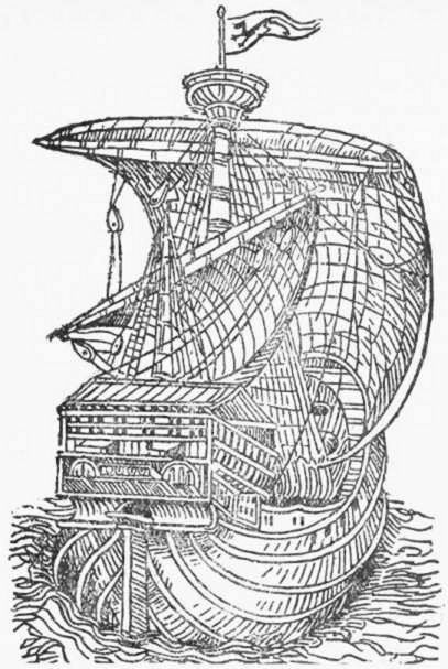 A medieval exploring vessel.