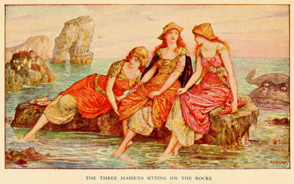 The three maidens sitting on the rocks