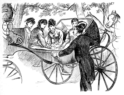 He put the sisters into the carriage