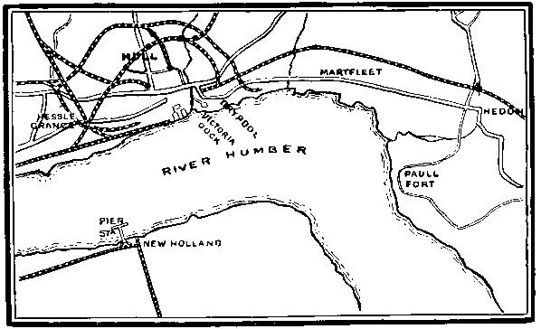 MAP OF HULL AND THE HUMBER.