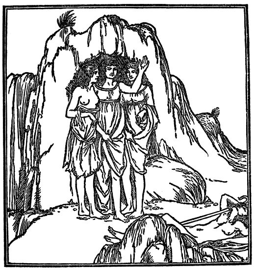 OF THE APPARITION OF THE THREE NYMPHS TO DAPHNIS
IN A DREAM.

FROM MESSRS. RICKETTS AND SHANNON'S 'DAPHNIS AND CHLOE.'
(MATHEWS AND LANE.)

REPRODUCED BY THEIR LEAVE AND THE PUBLISHERS'.