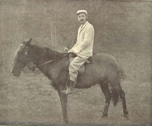 Photograph of Robert Louis Stevenson on his horse
‘Jack’
