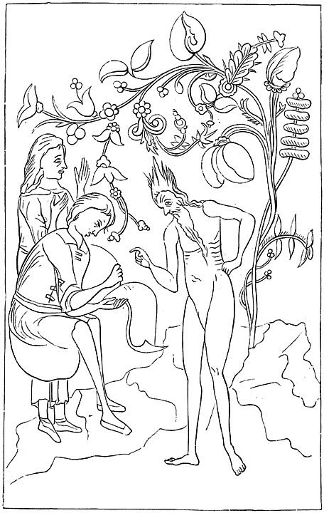 Fig. 7.—Adam Signing Contract for his Posterity To Satan.