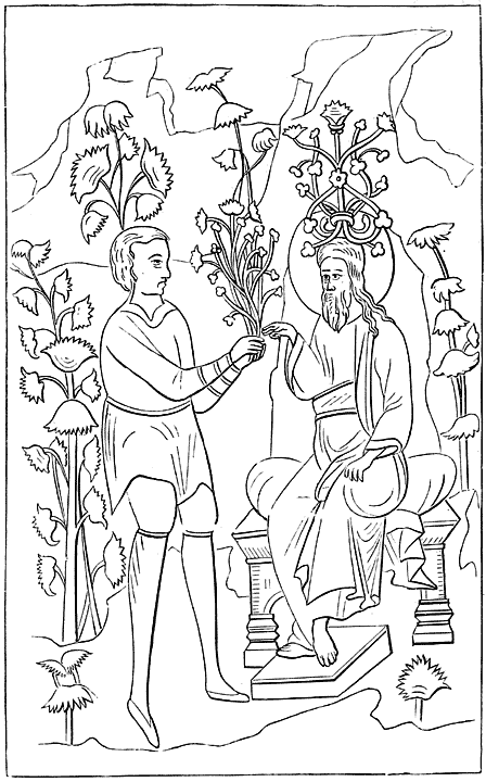 Fig. 8.—Seth Offering a Branch to Adam.