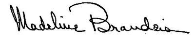 Signature Madeleine Brandeis