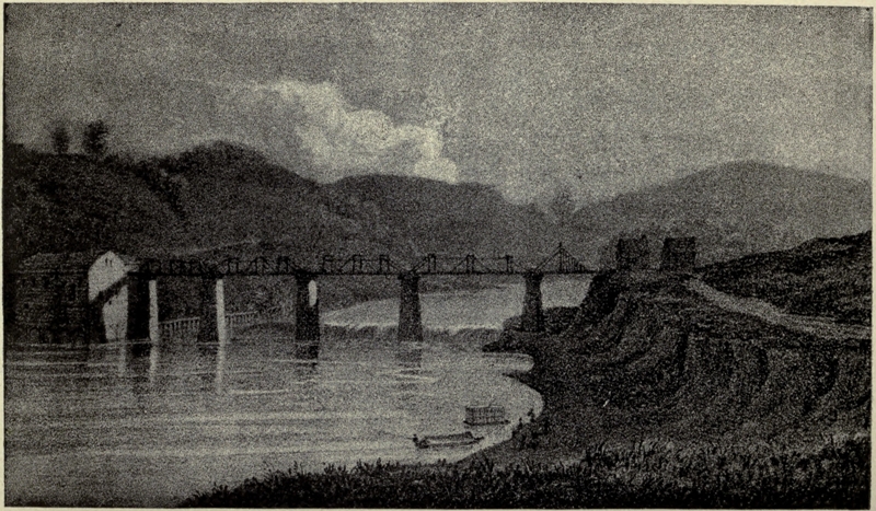 Bridge on which Zane’s Trace Crossed the Muskingum River at Zanesville, Ohio